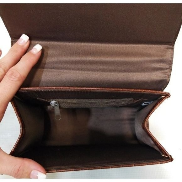 Tianni Vintage Vegan Croc Leather Structured Handbag Top Handle Bag Gold - Picture 7 of 8